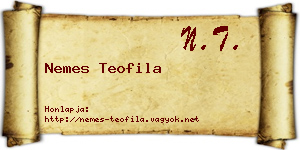 Nemes Teofila névjegykártya